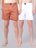 Men’s 100% Cotton Solid Boxers Shorts With Side Pockets (Pack of 2)