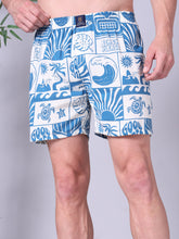 Blue Men's Cotton Printed Boxer