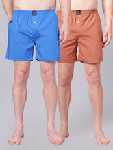 Men’s 100% Cotton Solid Boxers Shorts With Side Pockets (Pack of 2)