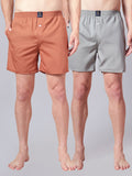 Men’s 100% Cotton Solid Boxers Shorts With Side Pockets (Pack of 2)