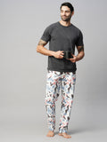 Men's Printed, Multicolor, Cotton, Regular Fit, Elasticated, Waistband, Pyjama With Side Pockets