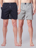 Men’s 100% Cotton Solid Boxers Shorts With Side Pockets (Pack of 2)