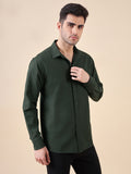 Men Regular Fit Jacquard-Weave Cotton Shirt