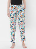 Women's Printed, Multicolor, Viscose, Regular Fit, Elasticated, Waistband, Pyjama With Side Pockets