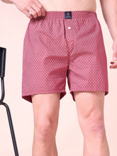 Maroon Men's Cotton Printed Boxer