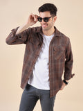 Men Plaid Flannel 3ply Cotton Casual Shacket