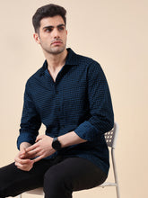 Men Cotton Print Regular Fit Check Shirt