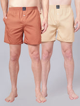 Men’s 100% Cotton Solid Boxers Shorts With Side Pockets (Pack of 2)