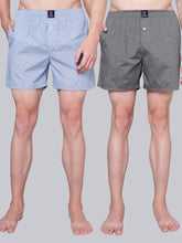Men’s 100% Cotton Printed Boxers Shorts With Side Pockets (Pack of 2)