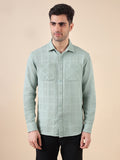 Men Solid Textured Cotton Dobby Shirt