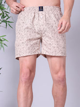Beige Men's Cotton Printed Boxer