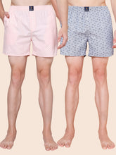 Men’s 100% Cotton Printed Boxers Shorts With Side Pockets (Pack of 2)