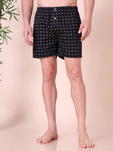 Black Men's Cotton Printed Boxer