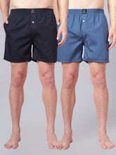 Men’s 100% Cotton Solid Boxers Shorts With Side Pockets (Pack of 2)