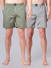 Men’s 100% Cotton Solid Boxers Shorts With Side Pockets (Pack of 2)