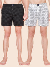 Men’s 100% Cotton Printed Boxers Shorts With Side Pockets (Pack of 2)