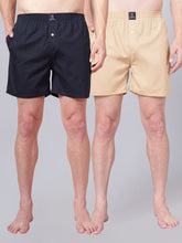 Men’s 100% Cotton Solid Boxers Shorts With Side Pockets (Pack of 2)