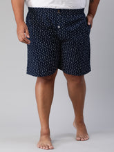 Men's Black, 100% Cotton, Printeded, Regular Fit, Inner Elastic, Mid-Rise, Plus Size Boxers