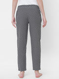 Women's Polka Print, Black, Viscose, Regular Fit, Elasticated, Waistband, Pyjama With Side Pockets