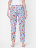 Women's Floral Print, Multicolor, Viscose, Regular Fit, Elasticated, Waistband, Pyjama With Side Pockets