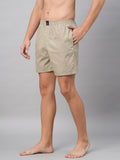Men's Beige, 100% Cotton, Printed, Regular Fit, Inner Elastic, Mid-Rise, Boxers
