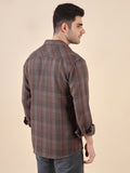 Men Plaid Flannel 3ply Cotton Casual Shacket