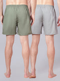 Men’s 100% Cotton Solid Boxers Shorts With Side Pockets (Pack of 2)