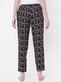 Women's Printed, Multicolor, Viscose, Regular Fit, Elasticated, Waistband, Pyjama With Side Pockets