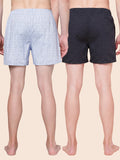 Men’s 100% Cotton Printed Boxers Shorts With Side Pockets (Pack of 2)