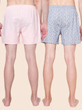 Men’s 100% Cotton Printed Boxers Shorts With Side Pockets (Pack of 2)