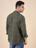 Men Plaid Flannel 3ply Cotton Casual Shacket