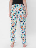 Women's Printed, Multicolor, Viscose, Regular Fit, Elasticated, Waistband, Pyjama With Side Pockets