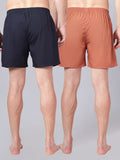 Men’s 100% Cotton Solid Boxers Shorts With Side Pockets (Pack of 2)