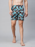 Men's Multicolor, 100% Cotton, Printed, Regular Fit, Inner Elastic, Mid-Rise, Boxers- Pack of 3