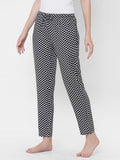 Women's Polka Print, Black, Viscose, Regular Fit, Elasticated, Waistband, Pyjama With Side Pockets