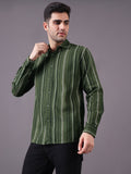 Men Textured Stripe Regular Fit Cotton Shirt