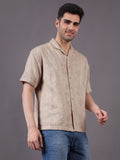 Men Relaxed Fit Cotton Jacquard Textured Resort Shirt