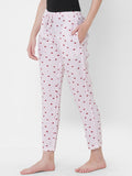 Women's Striped, Pink, Viscose, Regular Fit, Elasticated, Waistband, Pyjama With Side Pockets