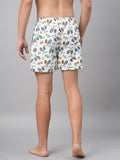 Men's Multicolor, 100% Cotton, Printed, Regular Fit, Inner Elastic, Mid-Rise, Boxers