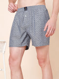 Men’s 100% Cotton Printed Boxers Shorts With Side Pockets (Pack of 2)