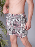 Men's Multicolor, 100% Cotton, printed, Regular Fit, Inner Elastic, Mid-Rise, Boxers- Pack of 3