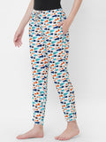 Women's Printed, Multicolor, Viscose, Regular Fit, Elasticated, Waistband, Pyjama With Side Pockets