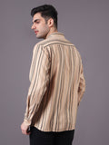Men Textured Stripe Regular Fit Cotton Shirt