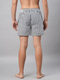 Men's Black & White, 100% Cotton, Printed, Regular Fit, Inner Elastic, Mid-Rise, Boxers