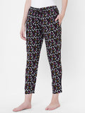 Women's Printed, Multicolor, Viscose, Regular Fit, Elasticated, Waistband, Pyjama With Side Pockets