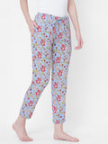 Women's Floral Print, Multicolor, Viscose, Regular Fit, Elasticated, Waistband, Pyjama With Side Pockets