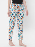 Women's Printed, Multicolor, Viscose, Regular Fit, Elasticated, Waistband, Pyjama With Side Pockets