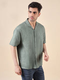 Men Relaxed Fit Cotton Jacquard Textured Resort Shirt