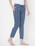 Women's Polka Print, Blue, Viscose, Regular Fit, Elasticated, Waistband, Pyjama With Side Pockets