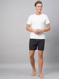 Men's Navy, 100% Cotton, Printed, Regular Fit, Inner Elastic, Mid-Rise, Boxers